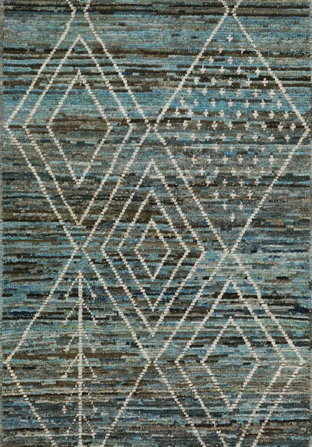 3x5 Ft Cyan Moroccan Rug - Hand Knotted Area Rug