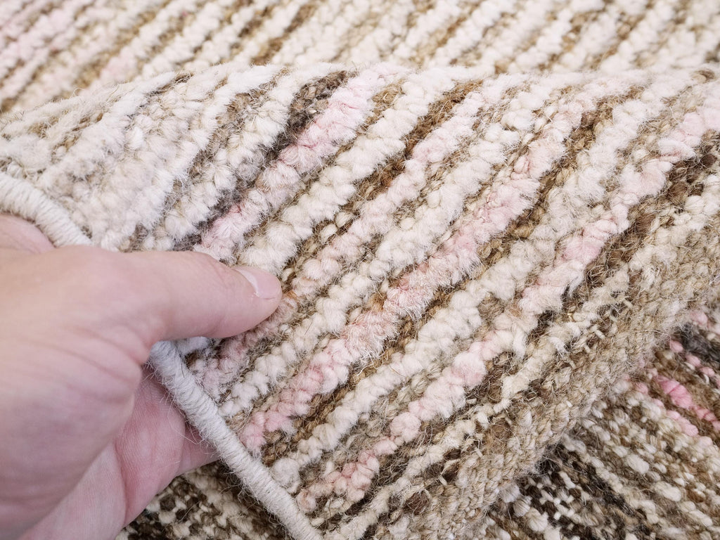 8x10 Ft Pinkish Beige Moroccan Rug - Afghan Handmade Wool Rug