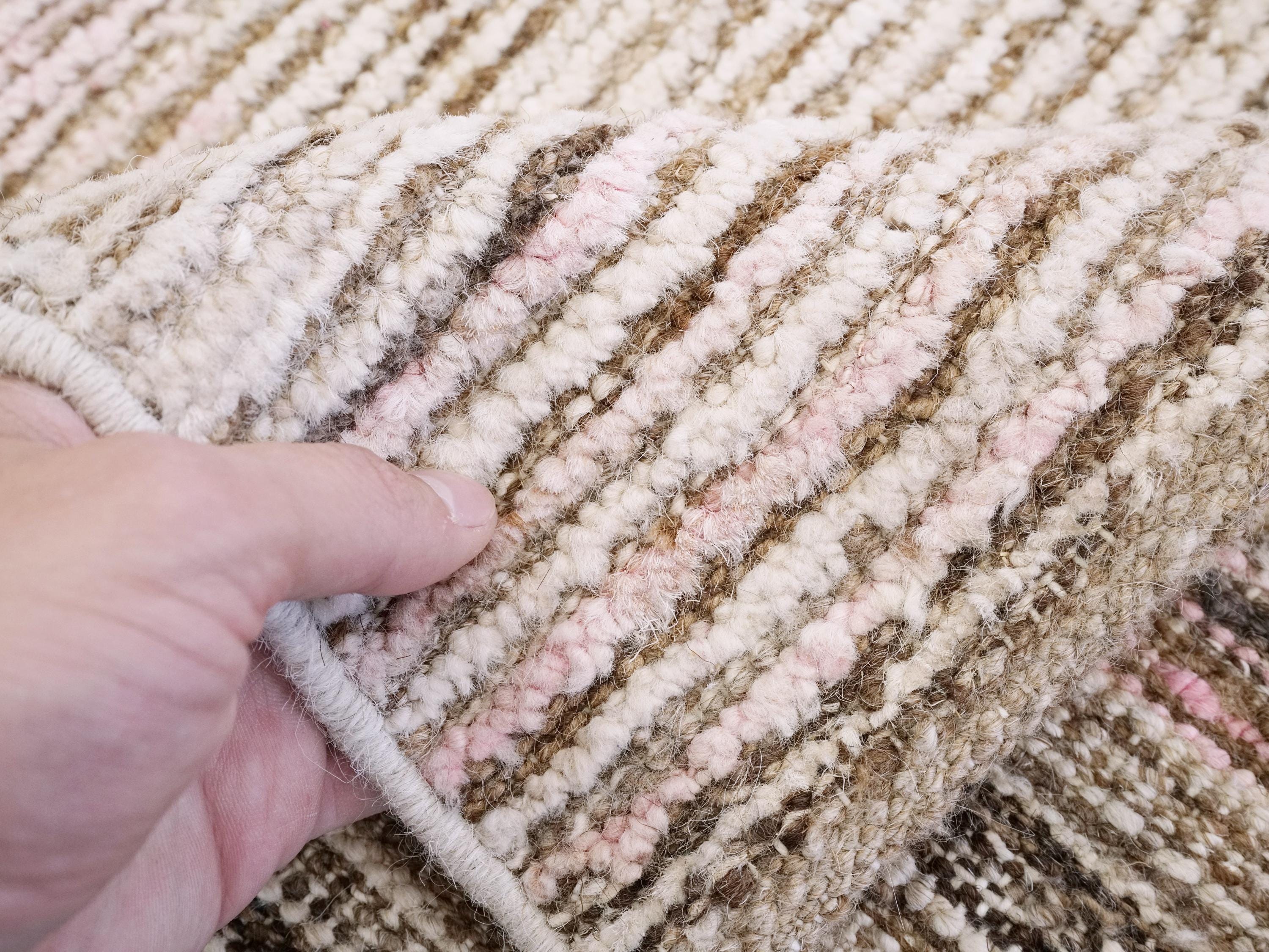 8x10 Ft Pinkish Beige Moroccan Rug - Afghan Handmade Wool Rug