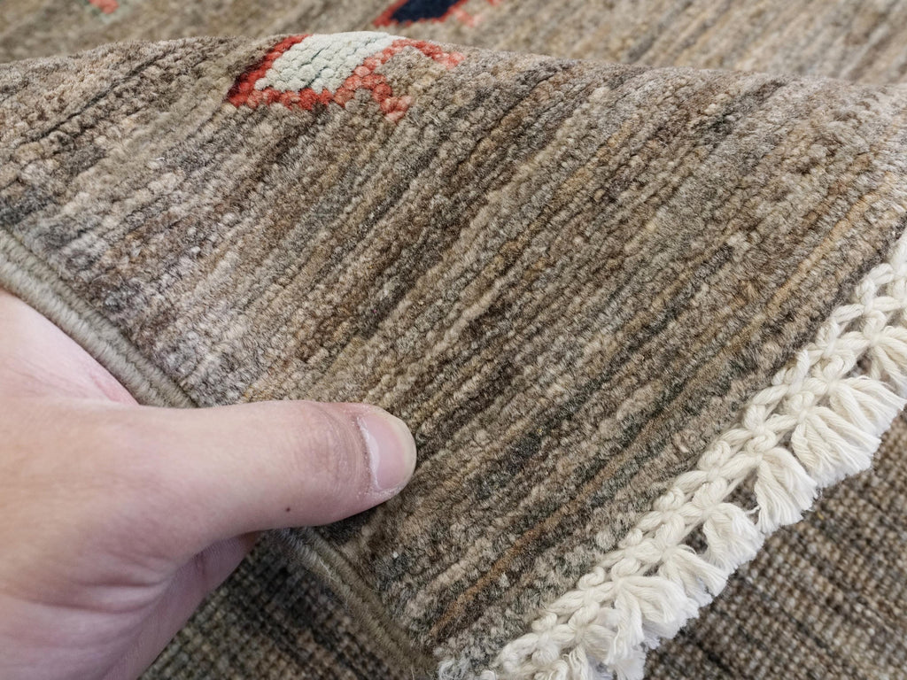7x10 Ft Brown Serapi Rug - Hand Knotted Floral Rug
