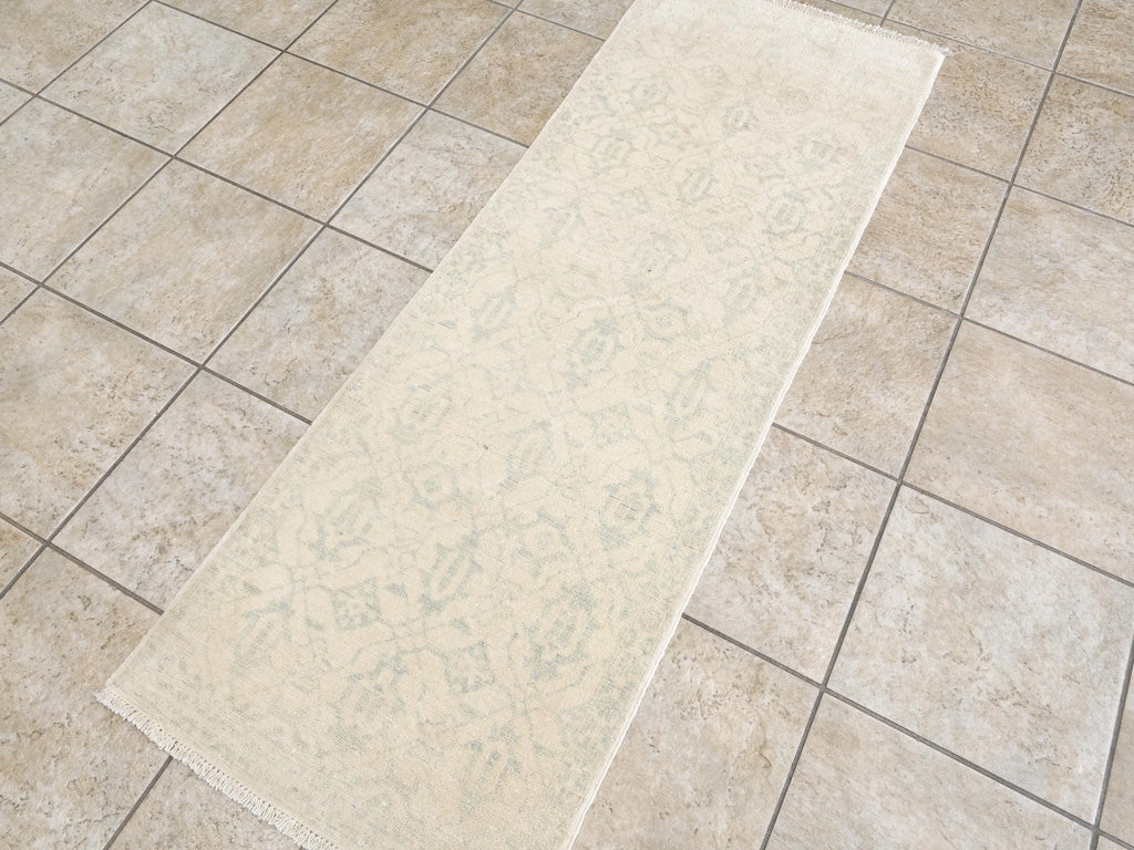 2x6 Ft Hand Knotted Heriz Rug - Beige Oriental Accent Rug