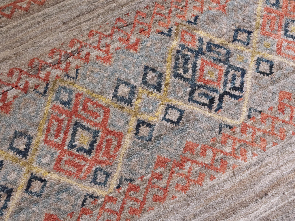 10 Ft Brown Khorjin Runner Rug - Handmade Wool Tribal Rug