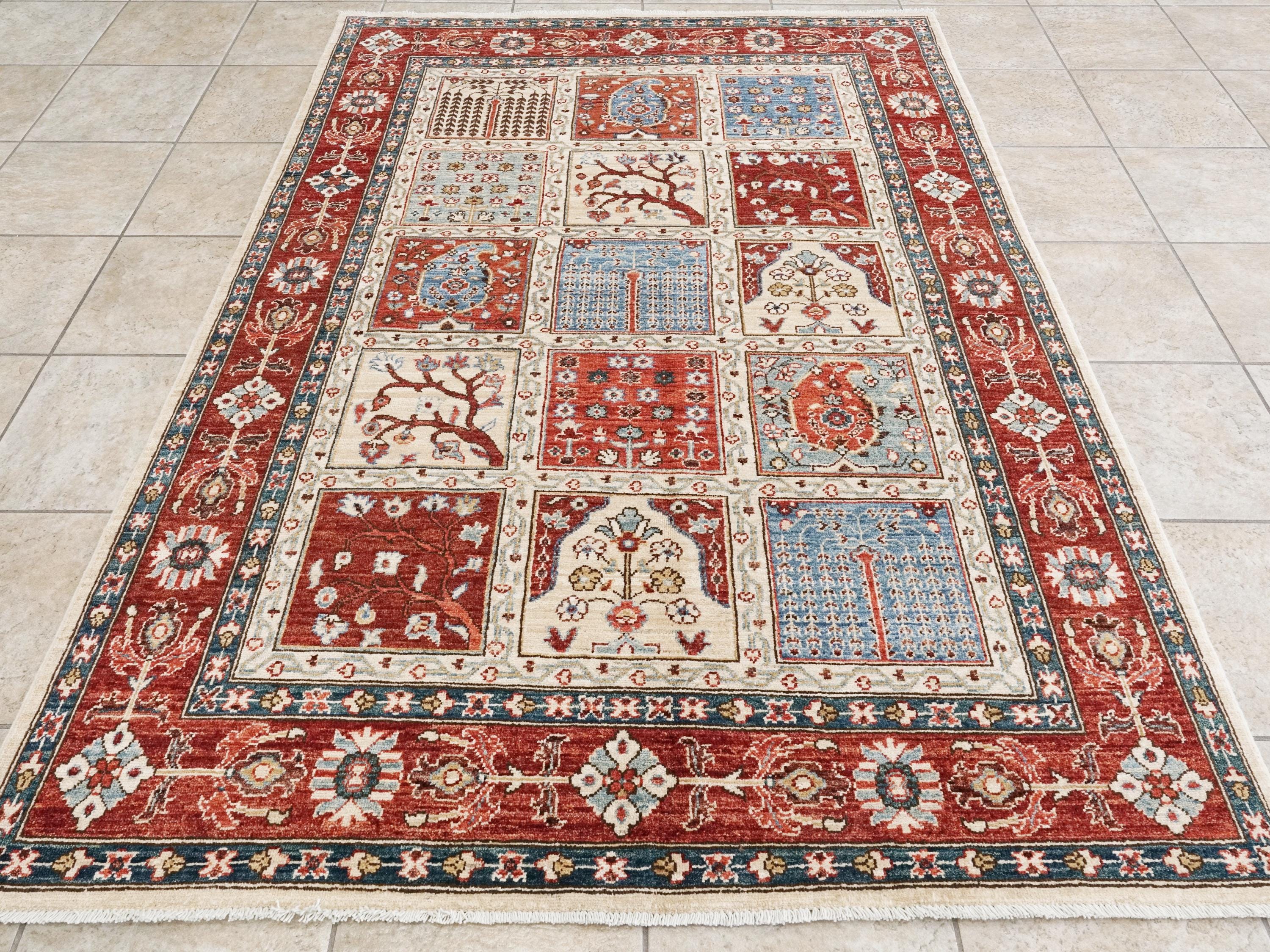5x7 Ft Hand Knotted Red Heriz Rug - Wool Oriental Rug