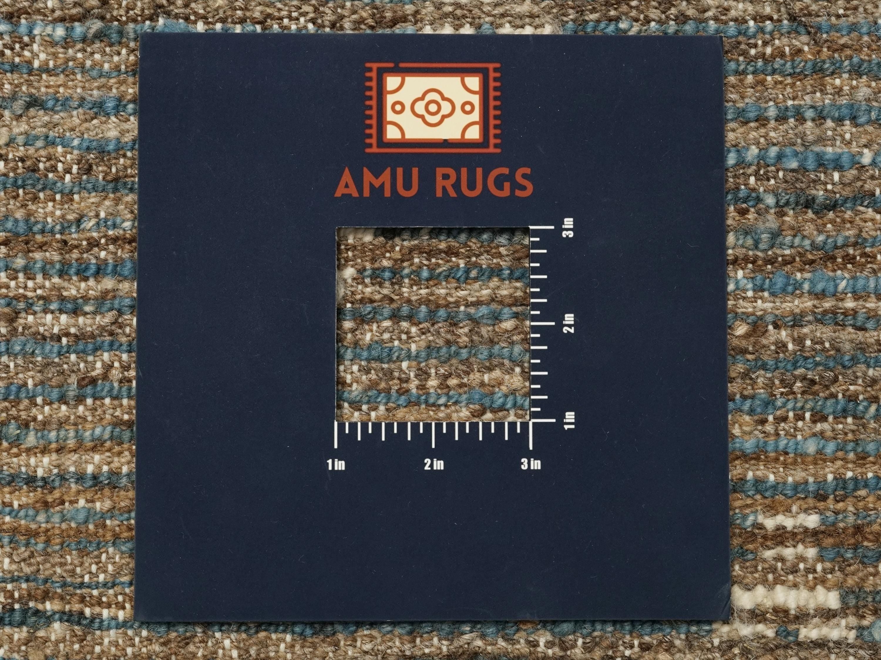 7x7 Ft Blue Moroccan Rug - Afghan Hand Knotted Square Rug