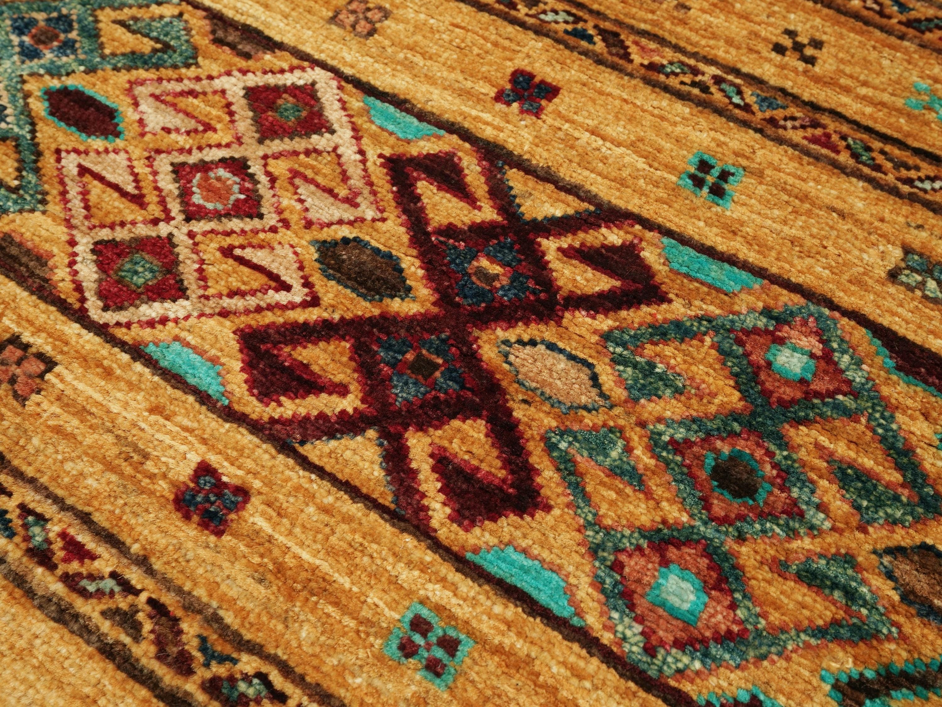 3x4 Ft Orange Khorjin Rug - Afghan Handmade Wool Rug