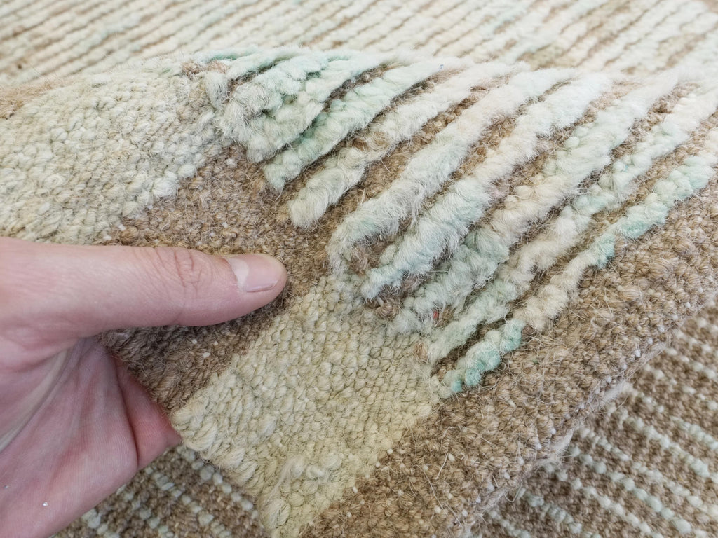 13 Ft Light Blue Moroccan Runner Rug - Hand Knotted Wool Rug