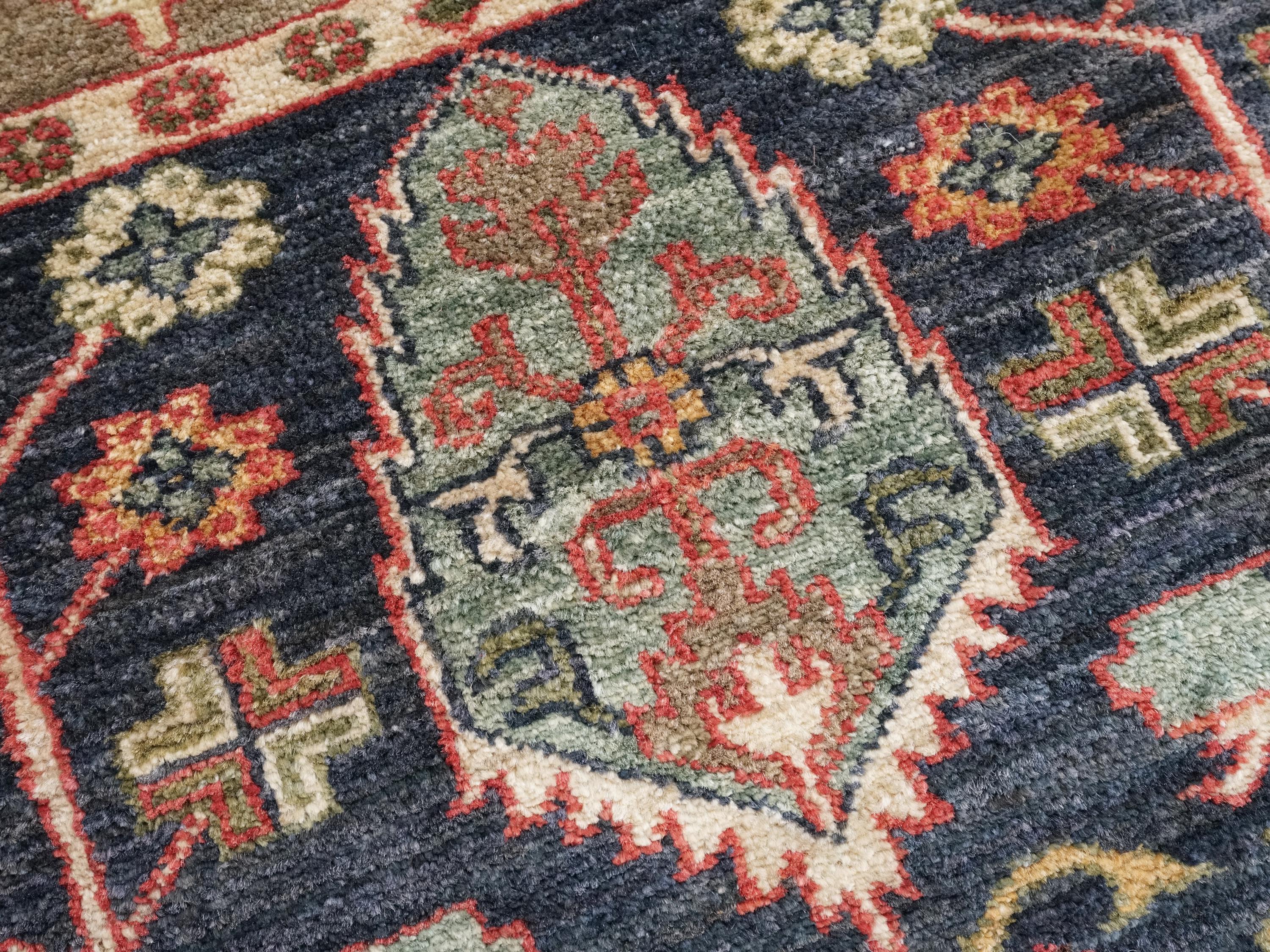 2x3 Ft Dark Blue Bidjar Rug - Hand Knotted Persian Accent Rug