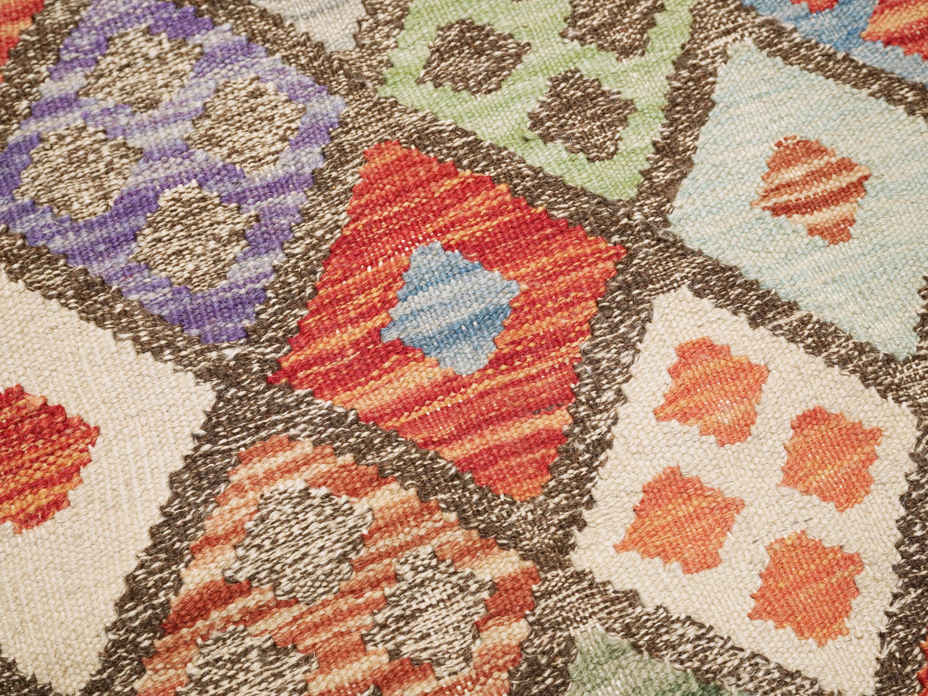 5x6 Ft Colorful Kilim Rug - Traditional Afghan Flat Weave