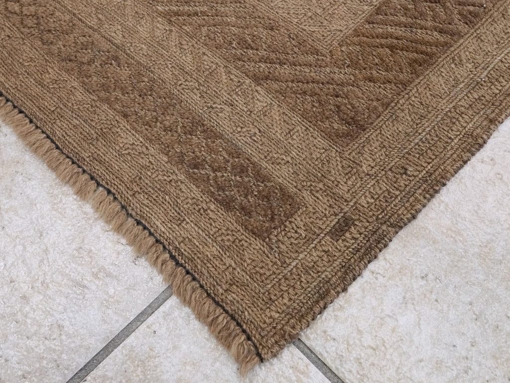 5x6 Ft Vintage Tribal Kilim Rug - Hand Knotted Wool - Dark Brown