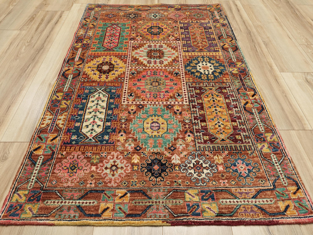 3x5 Ft Brown Heriz Rug - Afghan Handmade Area Rug