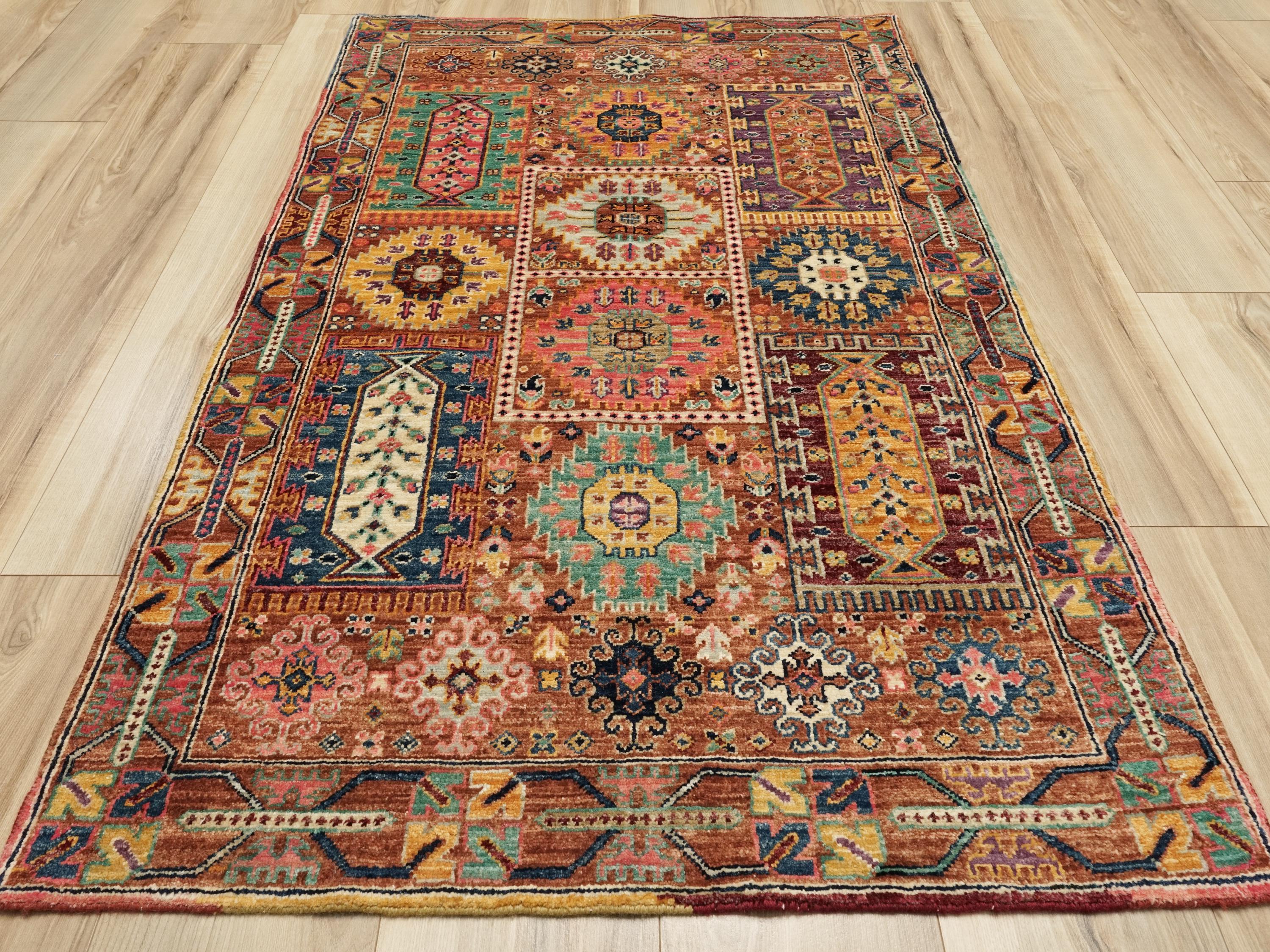 3x5 Ft Brown Heriz Rug - Afghan Handmade Area Rug