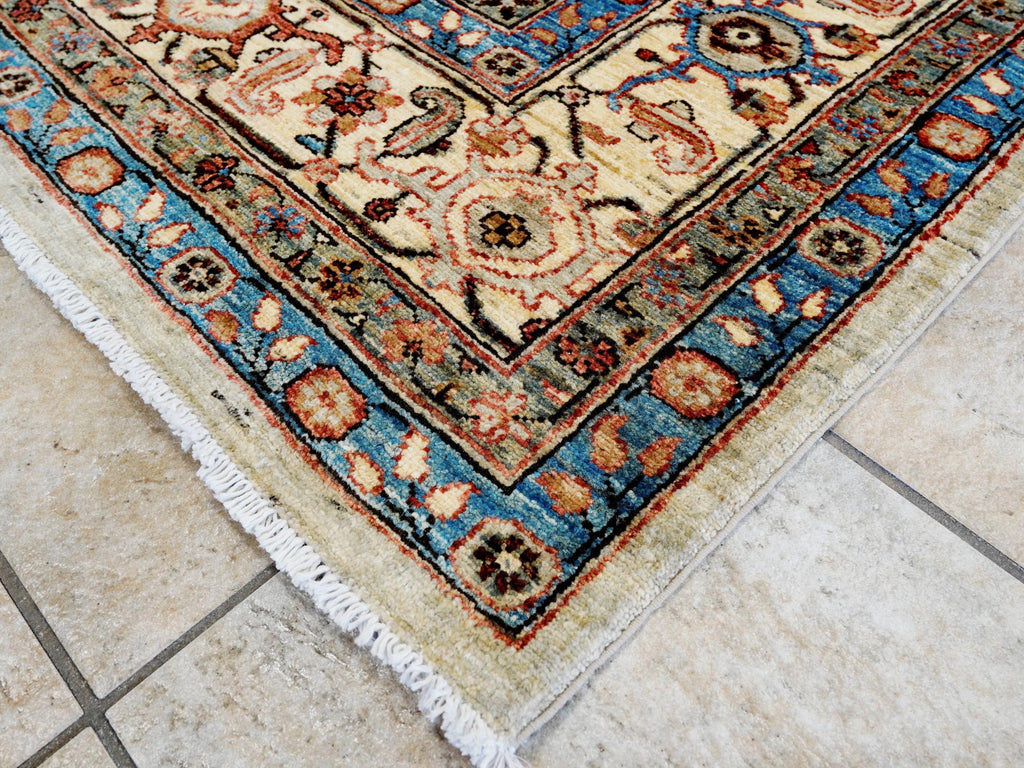 8x10 Ft Beige & Gray Bidjar Rug - Hand Knotted Wool Oriental Rug