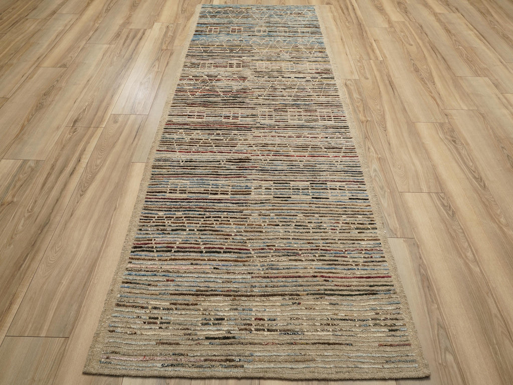 10 Ft Afghan Runner Rug - Handmade Wool Hallway Rug