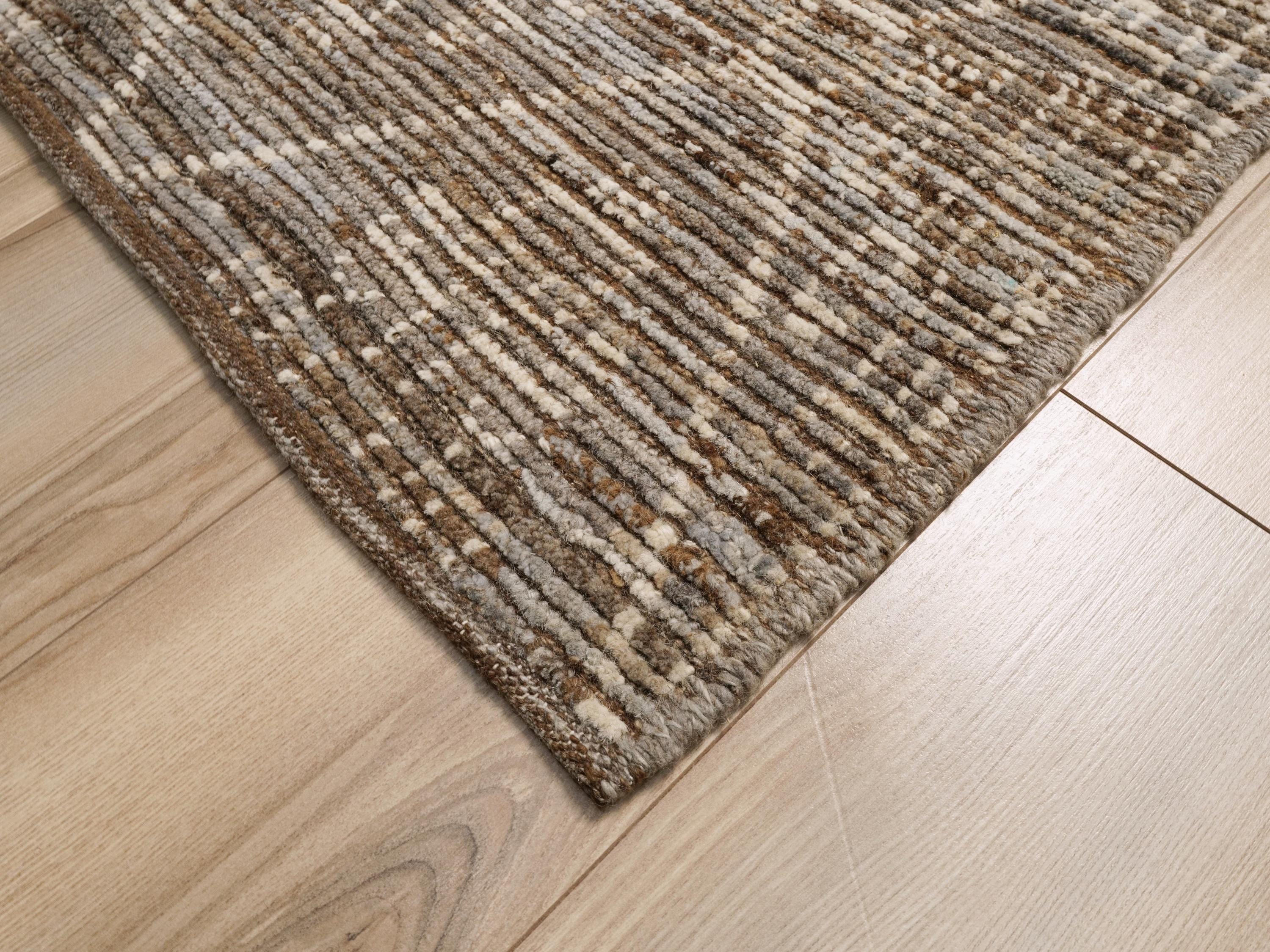 7x10 Ft Brown Moroccan Rug - Hand Knotted Area Rug