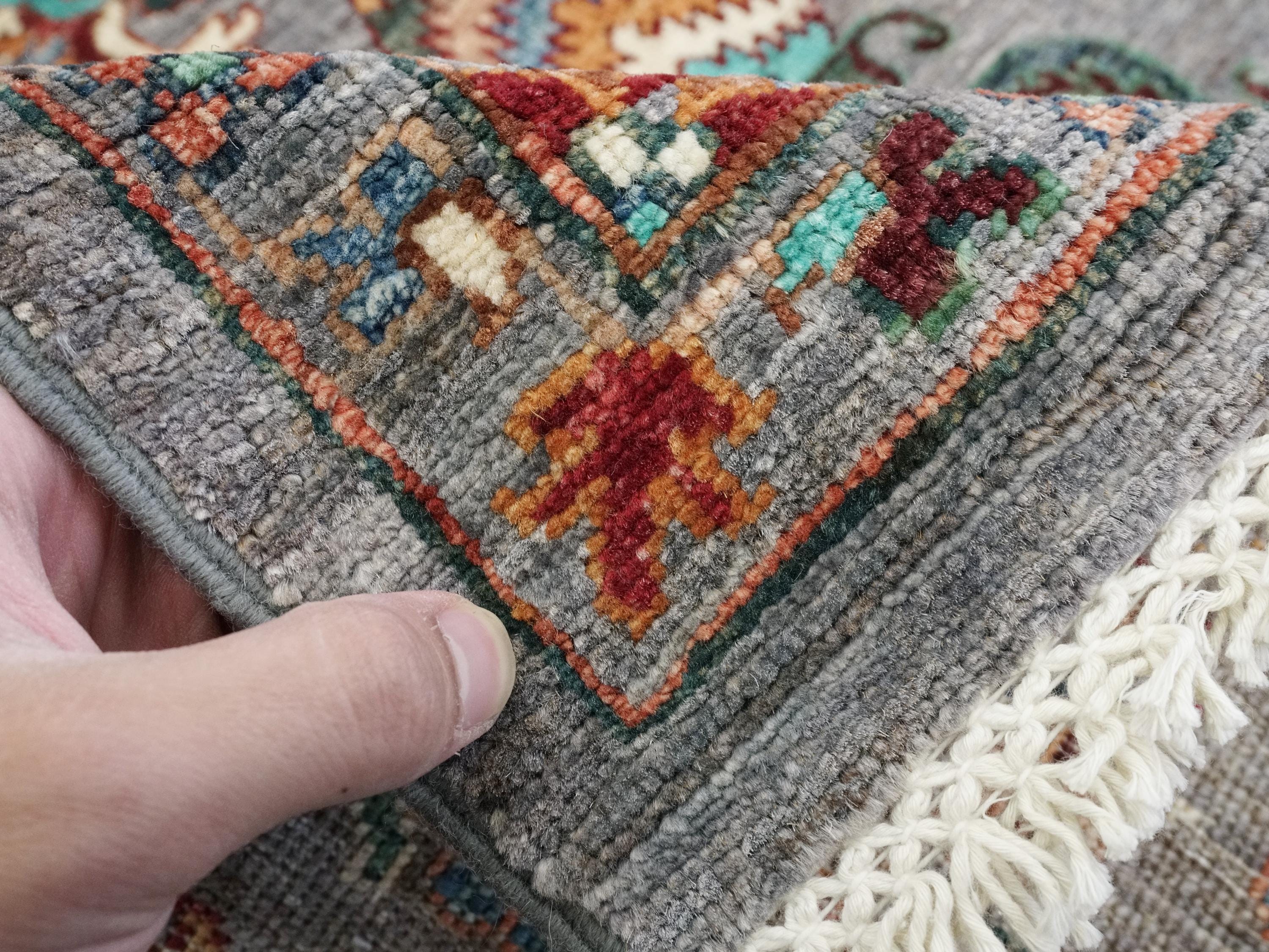 5x7 Ft Gray Serapi Rug - Hand Knotted Floral Rug
