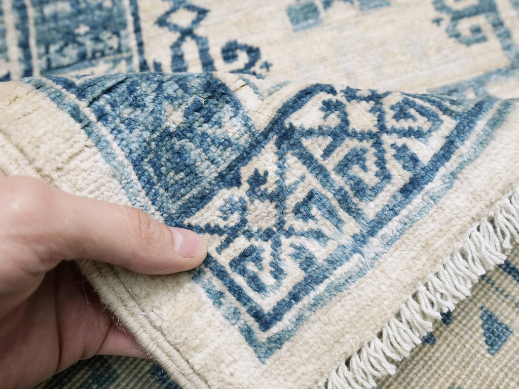 5x8 Ft Blue & White Heriz Rug - Hand Knotted Area Rug