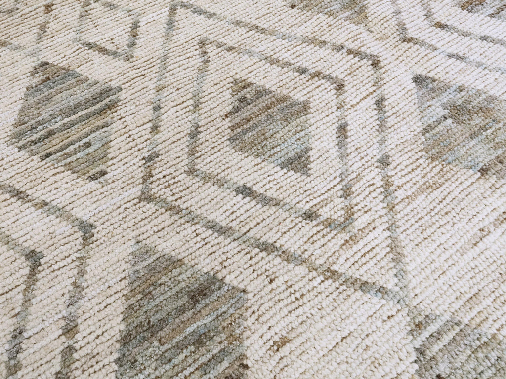 9x12 Ft Beige & Gray Moroccan Rug - Hand Knotted Wool Area Rug