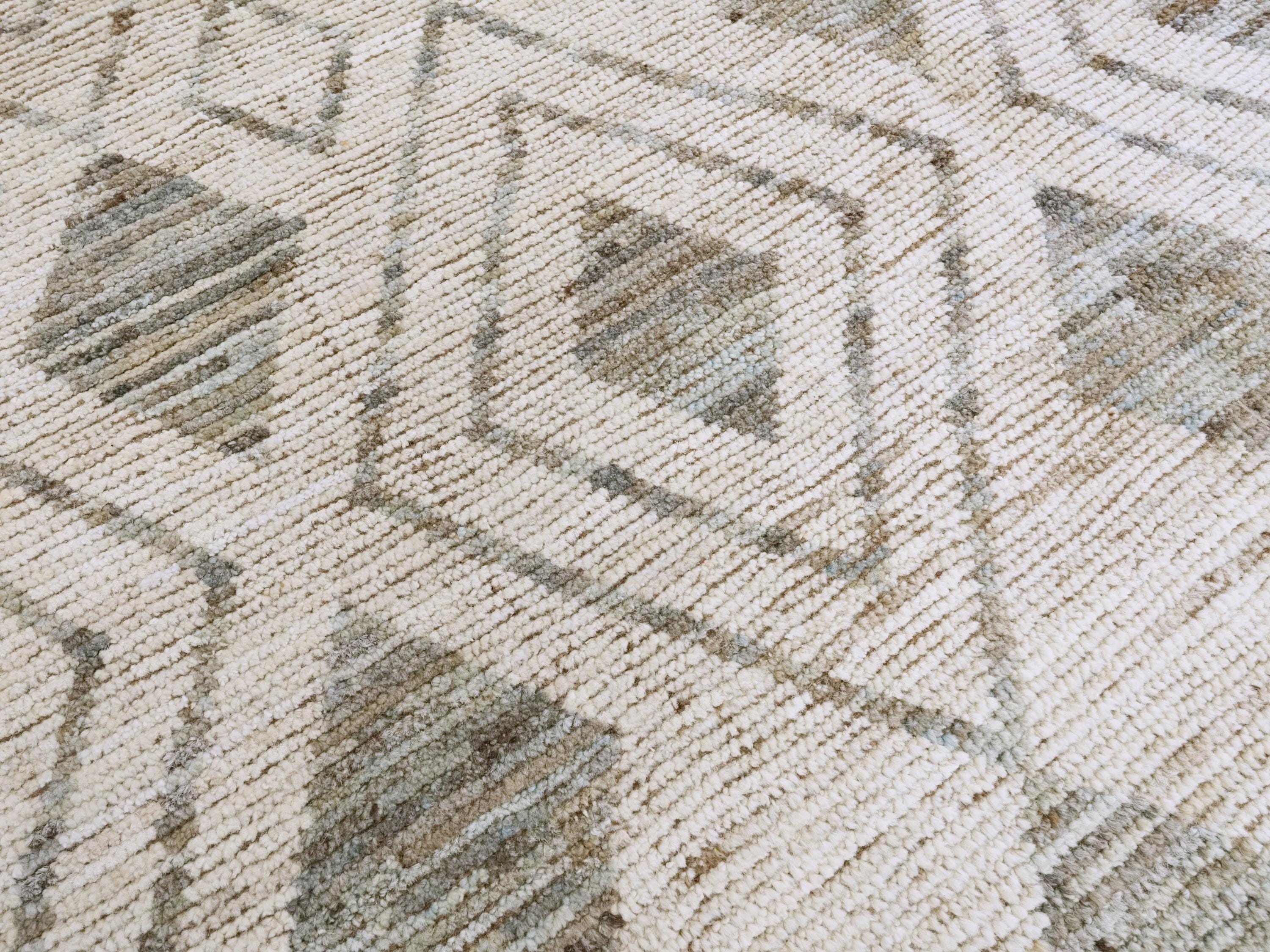 9x12 Ft Beige & Gray Moroccan Rug - Hand Knotted Wool Area Rug