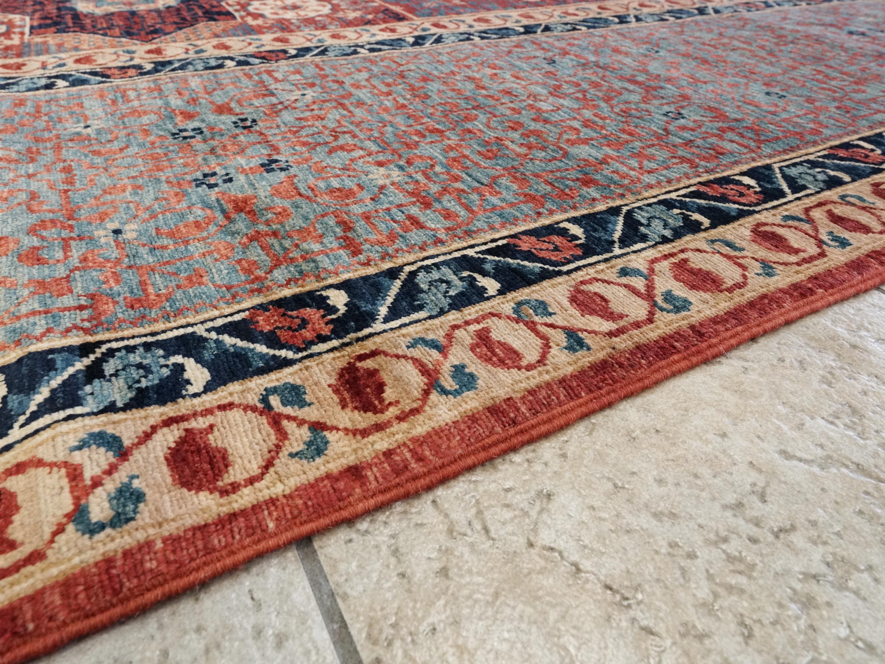 12x15 Ft Red Mamluk Rug - Handmade Afghan Oriental Rug - Oversize