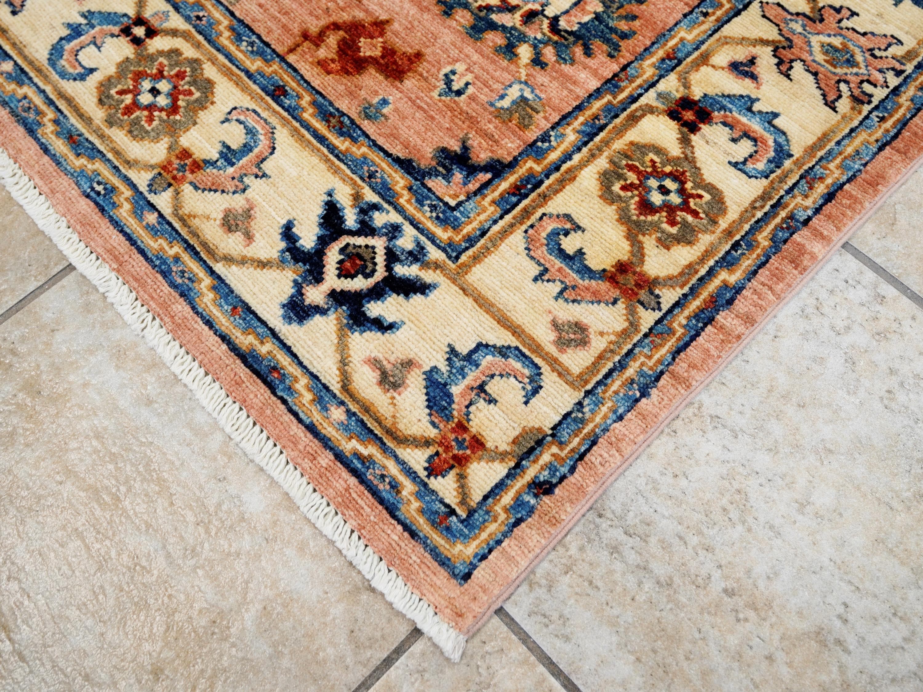 4x6 Ft Peach Orange Serapi Rug - Hand Knotted Oriental Rug