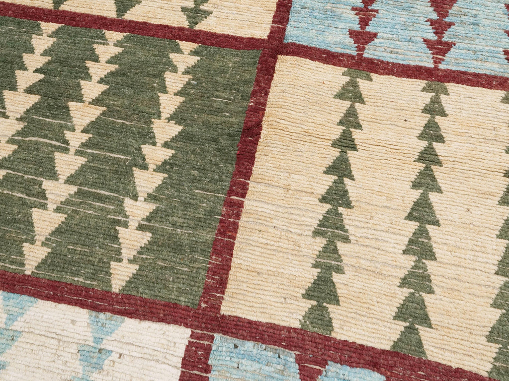 6x8 Ft Multicolor Moroccan Rug - Handmade Afghan Wool Rug - Geometric Design