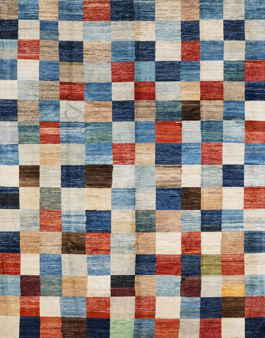 8x10 Ft Hand Knotted Colorful Gabbeh Rug - Geometric Design