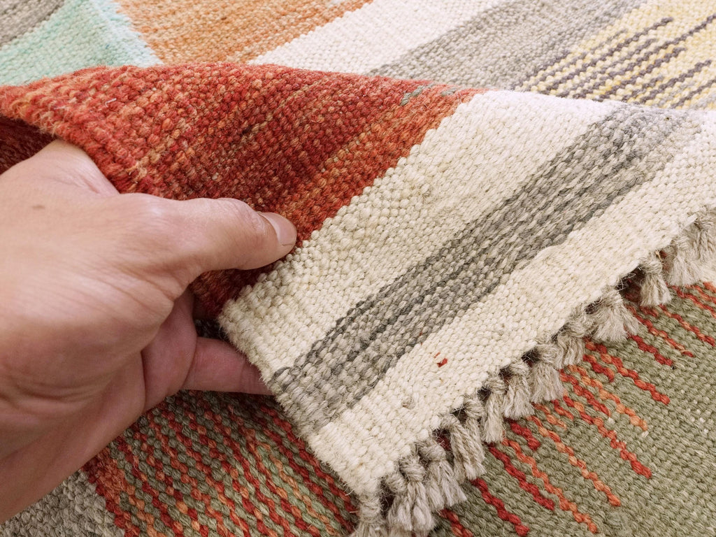9x12 Ft Colorful Killim Rug - Flat Weave Area Rug