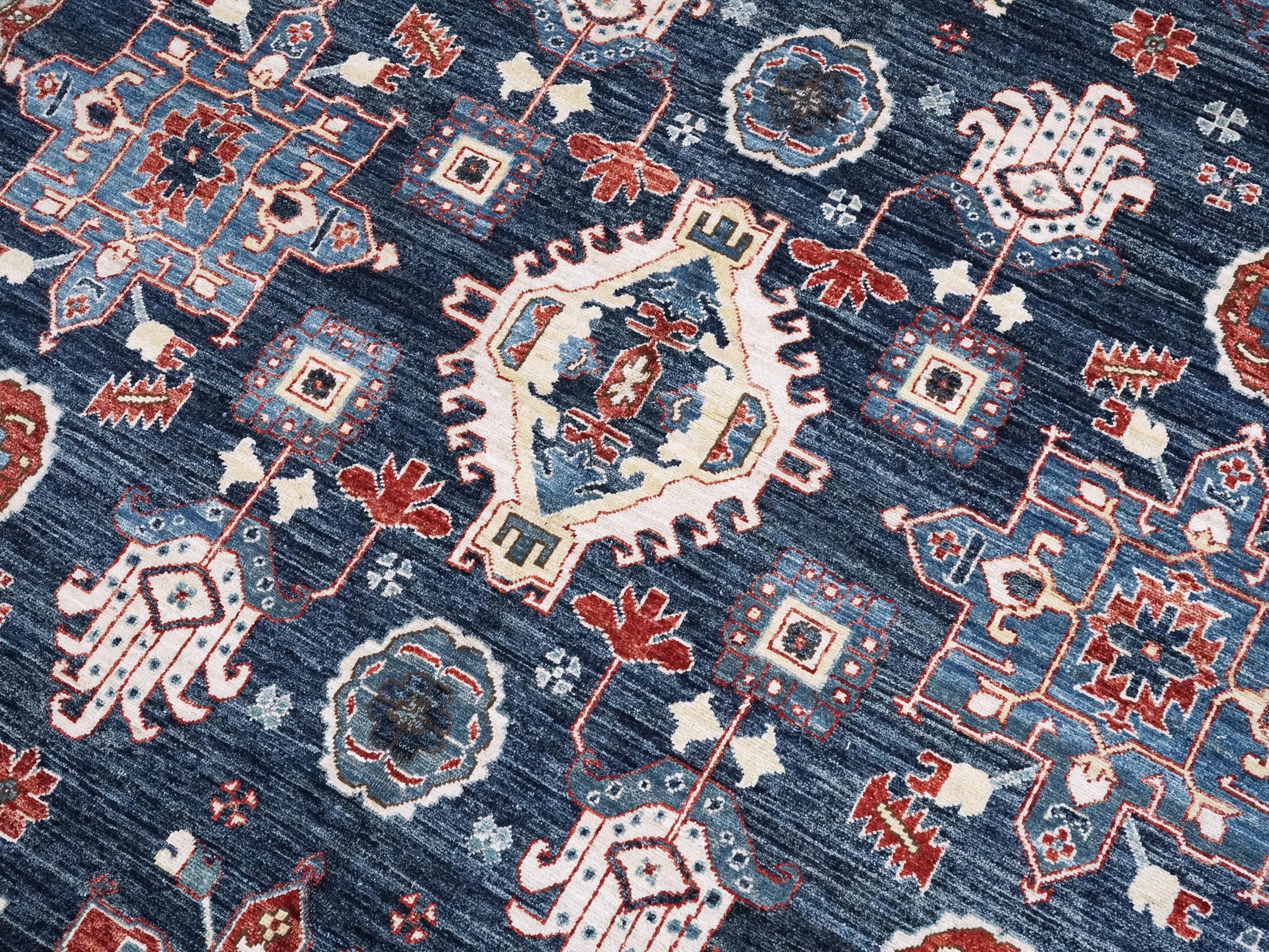 6x8 Ft Blue Bidjar Rug - Hand Knotted Oriental Area Rug
