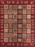 6x8 Ft Red Gabbeh Rug - Hand Knotted Oriental Rug - Garden Design