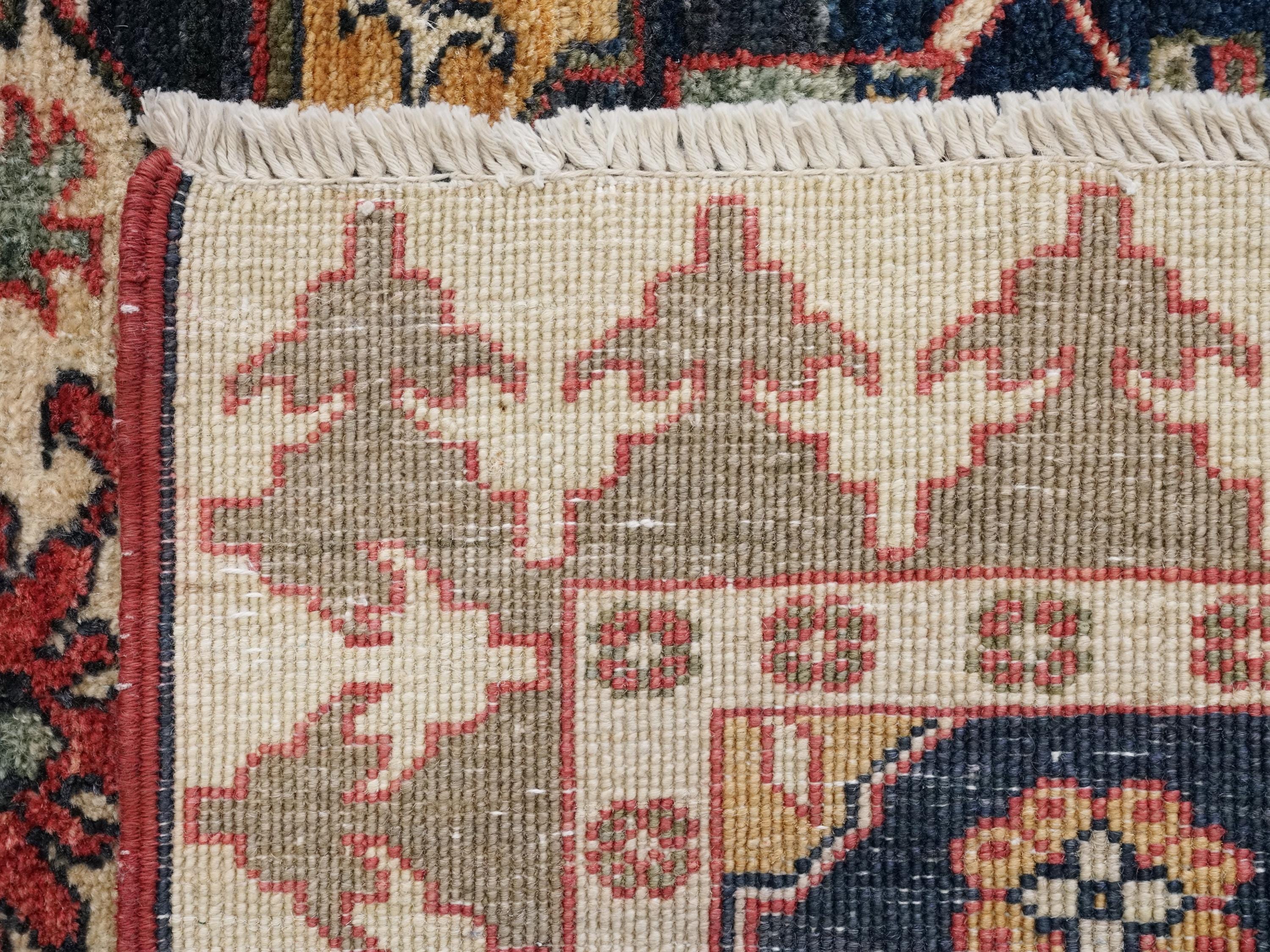 2x3 Ft Dark Blue Bidjar Rug - Hand Knotted Persian Accent Rug