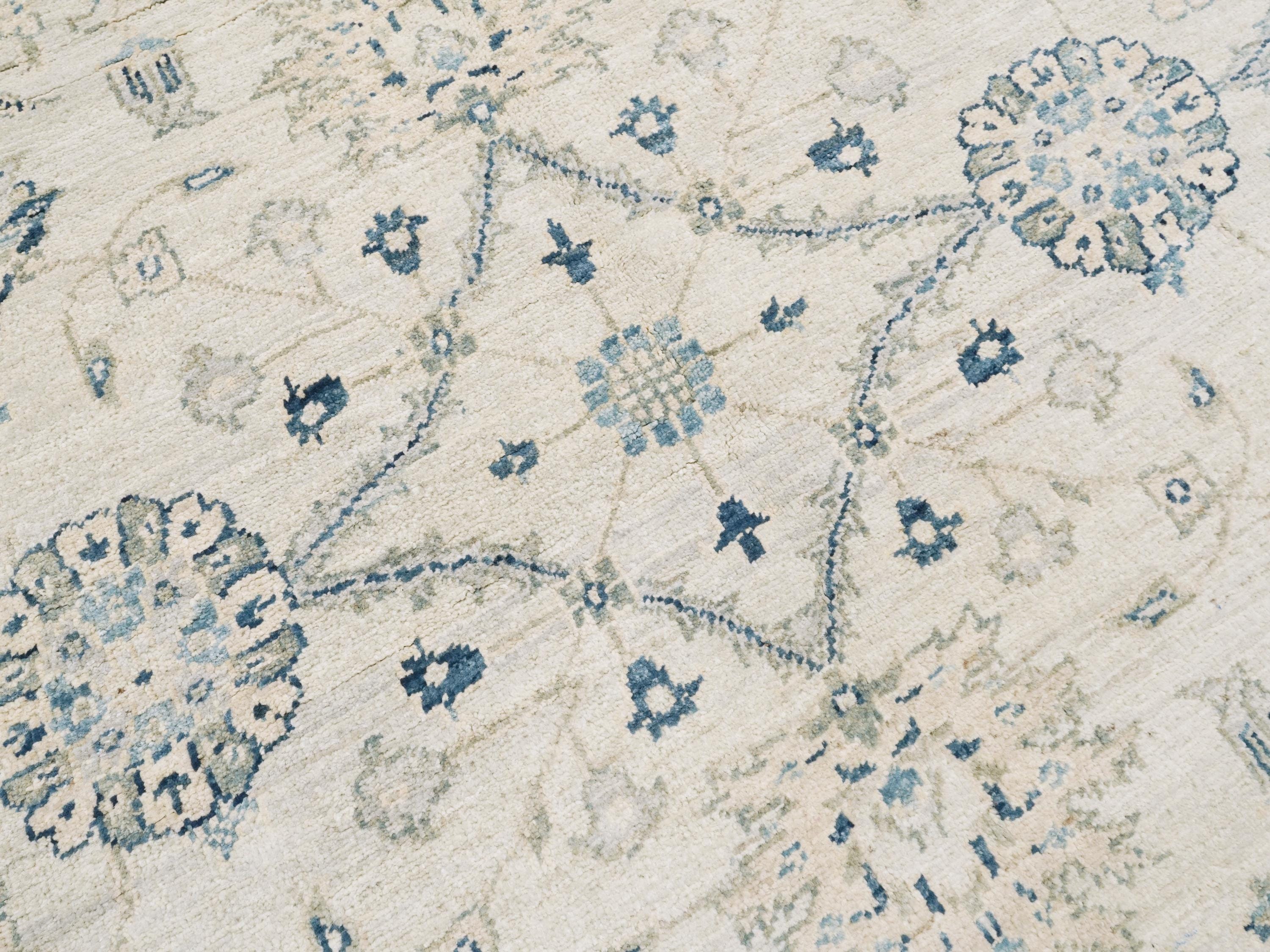 6x9 Ft White Serapi Rug - Afghan Handmade Floral Rug