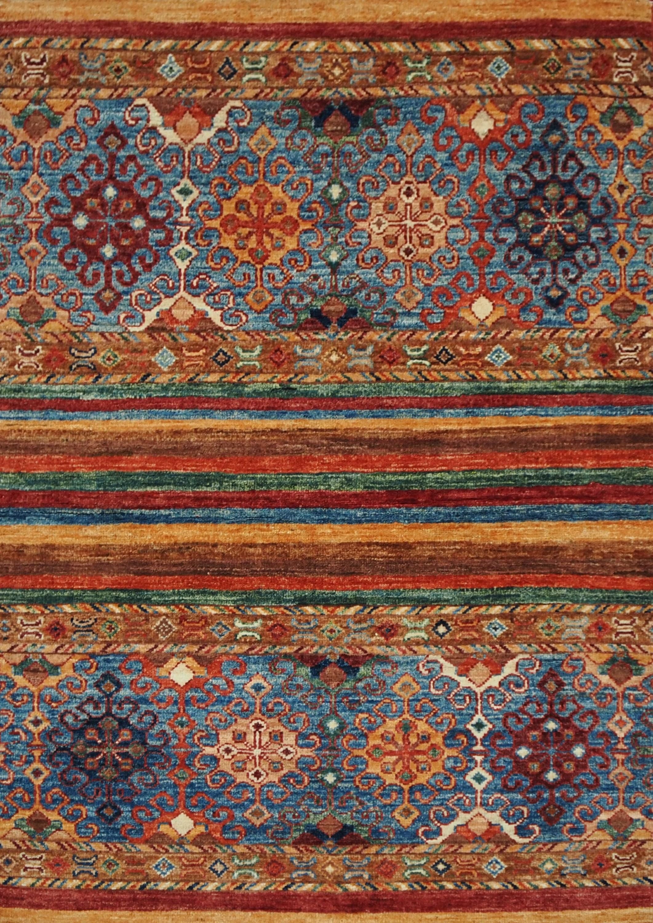 Hand Knotted Red Khorjan Rug 3x4 Ft Traditional Oriental Ghazni Wool Rug