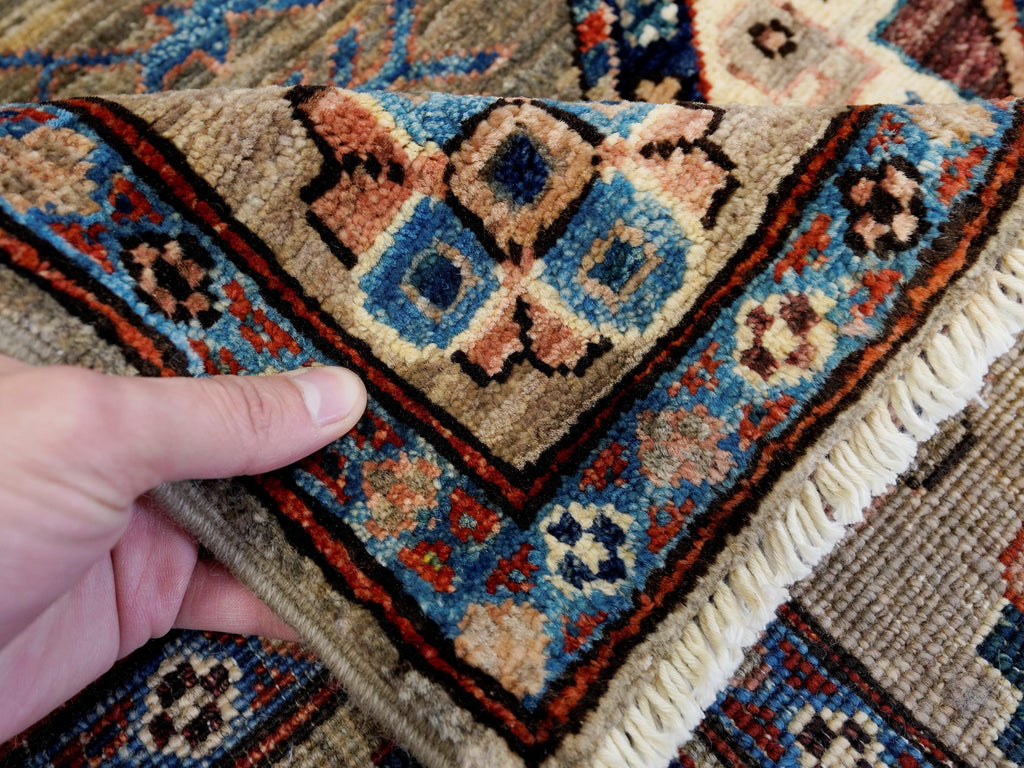 5x7 Ft Brown Heriz Rug - Hand Knotted Oriental Wool Rug