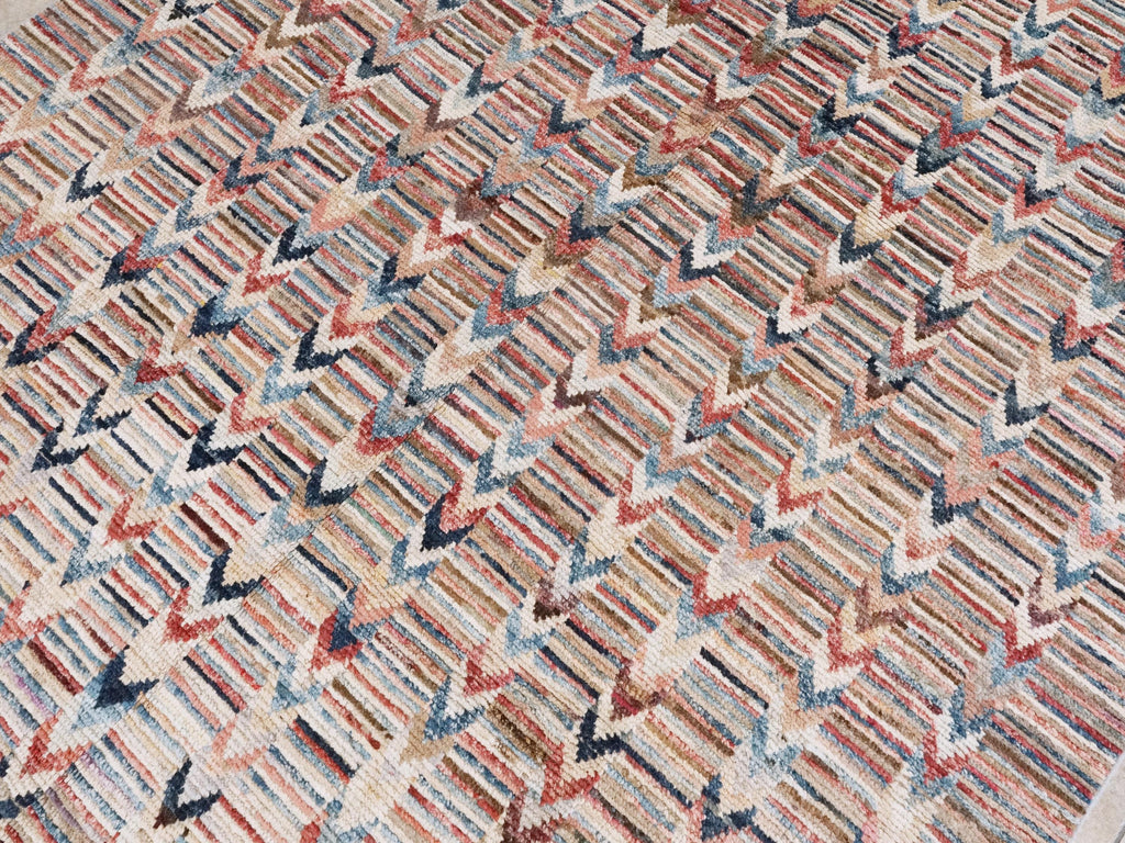 7x10 Ft Multicolor Moroccan Rug - Hand Knotted Area Rug