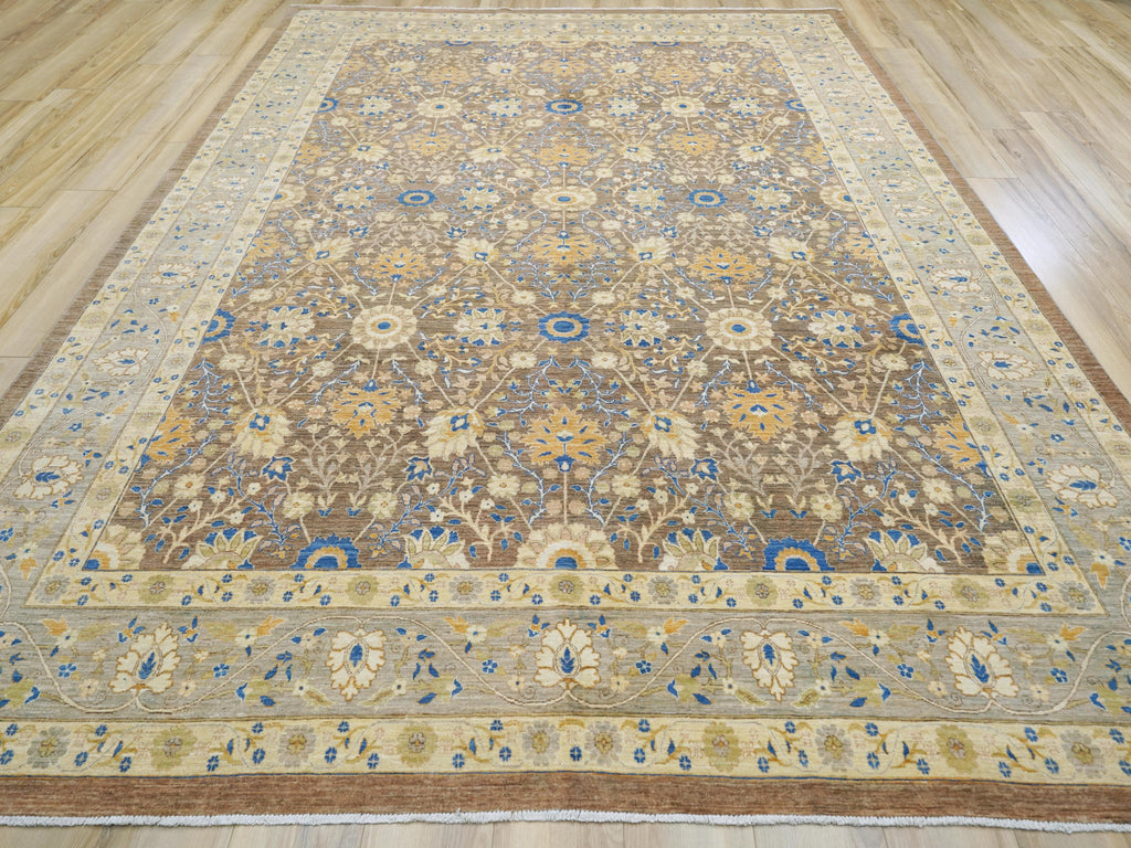 9x13 Ft Brown Bidjar Rug - Hand Knotted Oriental Area Rug - Persian Design