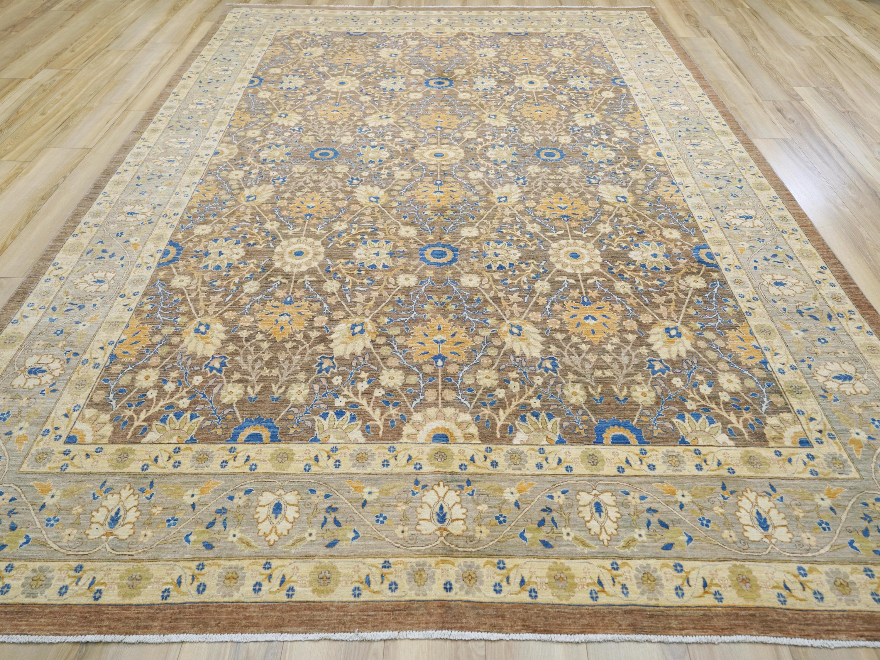 9x13 Ft Brown Bidjar Rug - Hand Knotted Oriental Area Rug - Persian Design