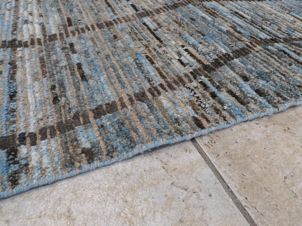 10x14 Ft Blue Moroccan Rug - Afghan Handmade Wool Rug