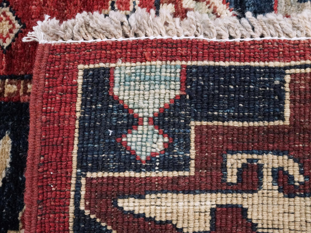5x8 Ft Red & Blue Sarkisla Rug - Hand Knotted Wool Area Rug - Persian Design