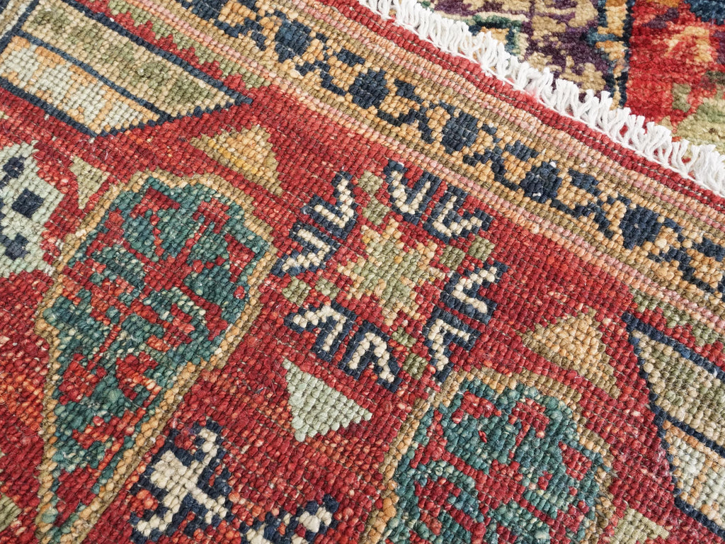 2x3 Ft Hand Knotted Wool Mamluk Rug - Red Oriental Accent Rug