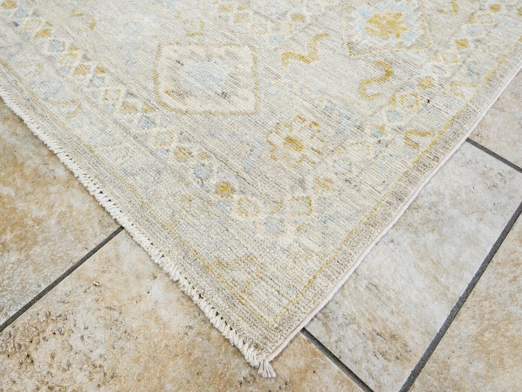 8x10 Ft Light Brown Ushak Rug - Hand Knotted Oriental Rug - Ottoman Design