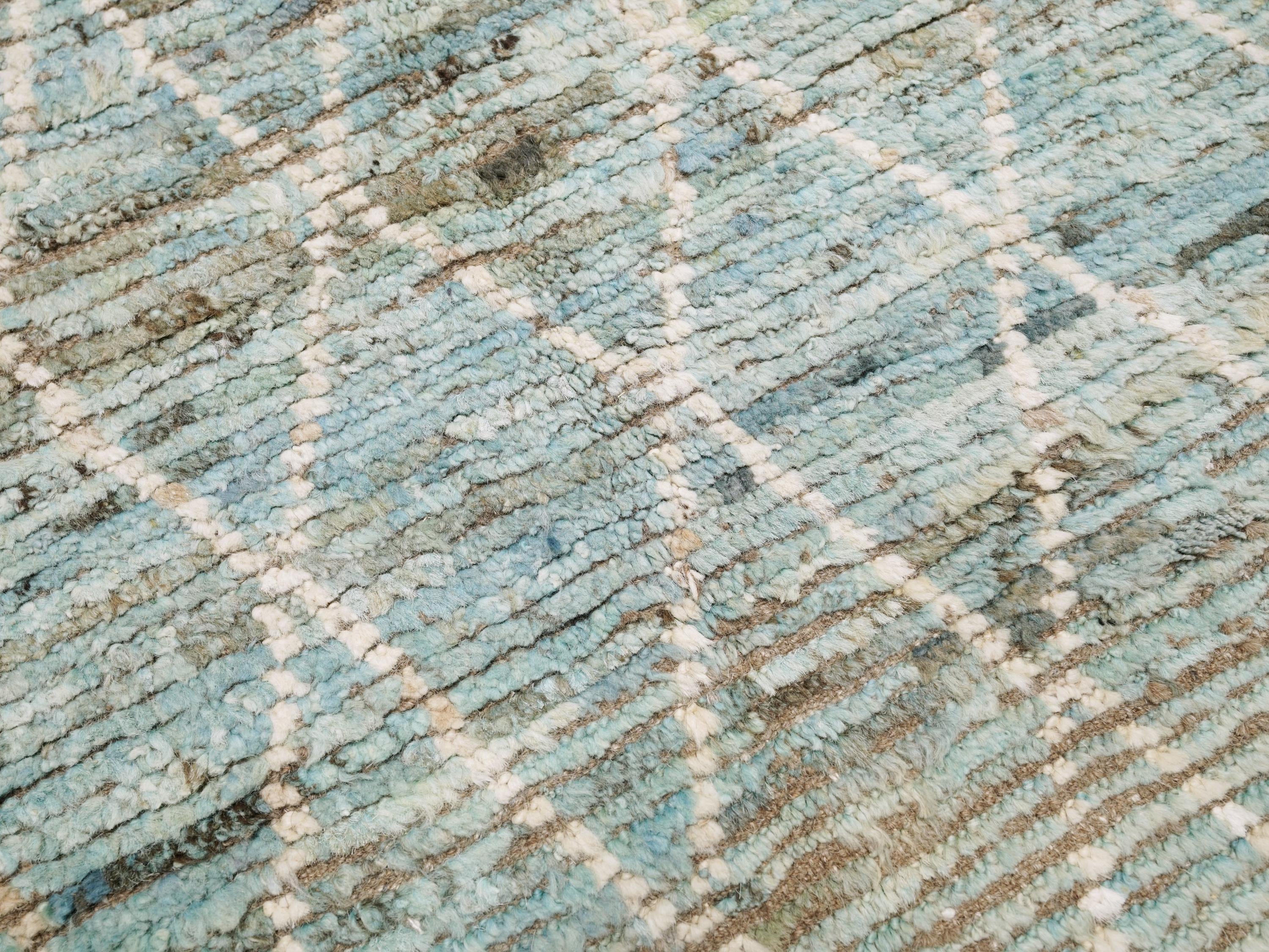 6x9 Ft Light Blue Moroccan Rug - Afghan Handmade Area Rug