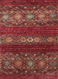 5x7 Ft Red Khorjin Rug - Hand Knotted Wool Tribal Rug