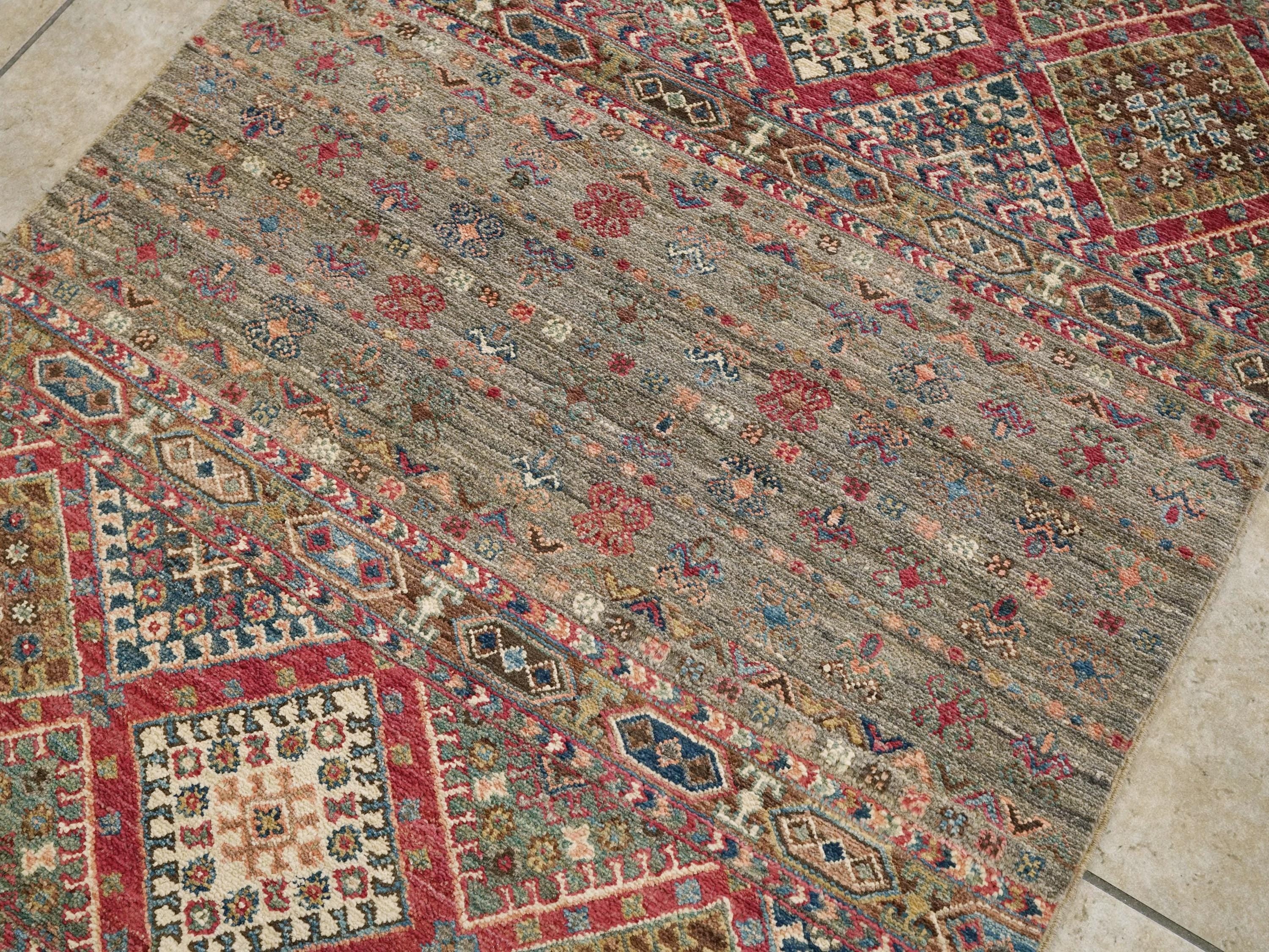 3x5 Ft Hand Knotted Khorjin Rug - Brown Oriental Rug