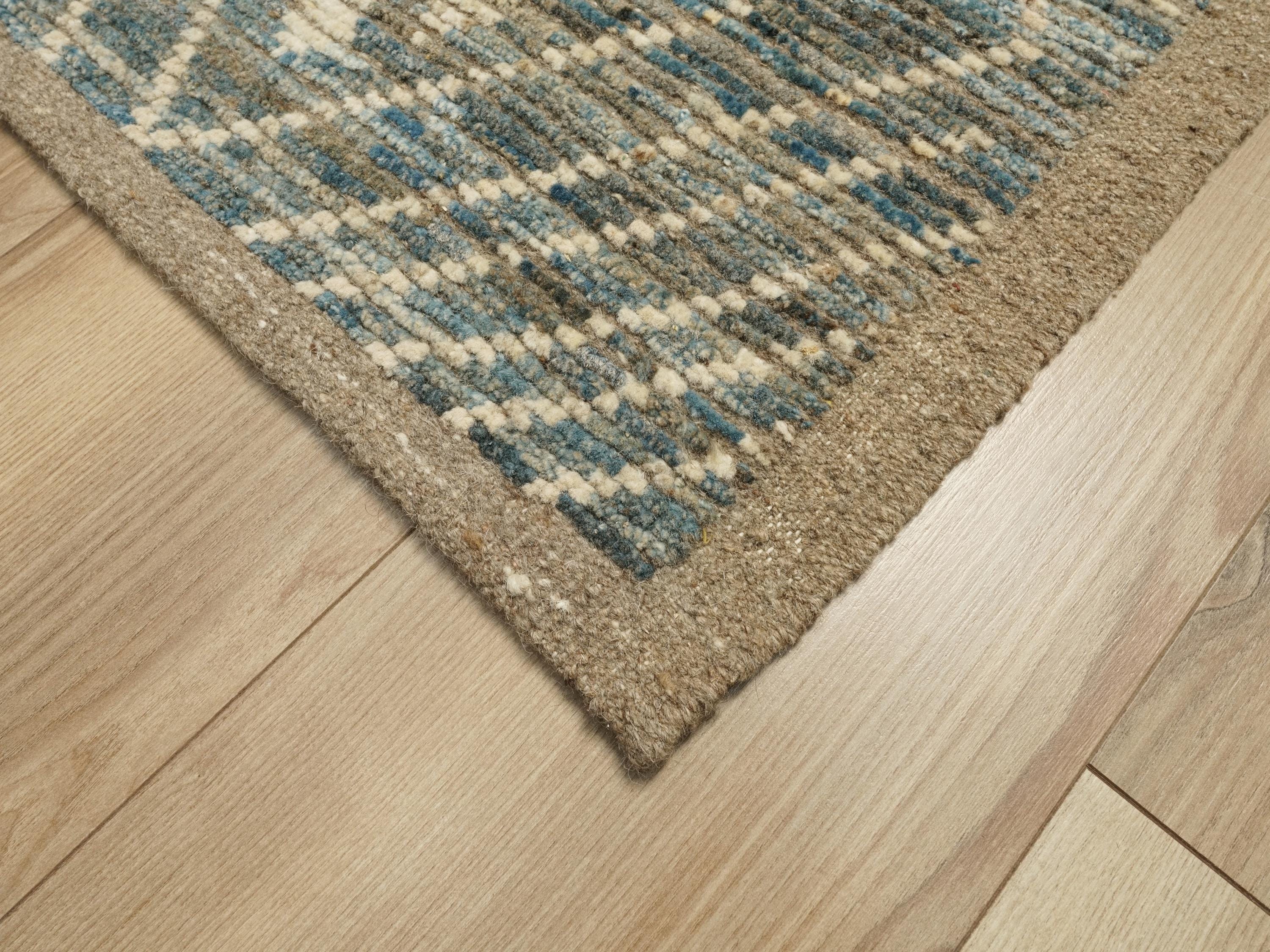7x7 Ft Blue Moroccan Rug - Afghan Handmade Area Rug