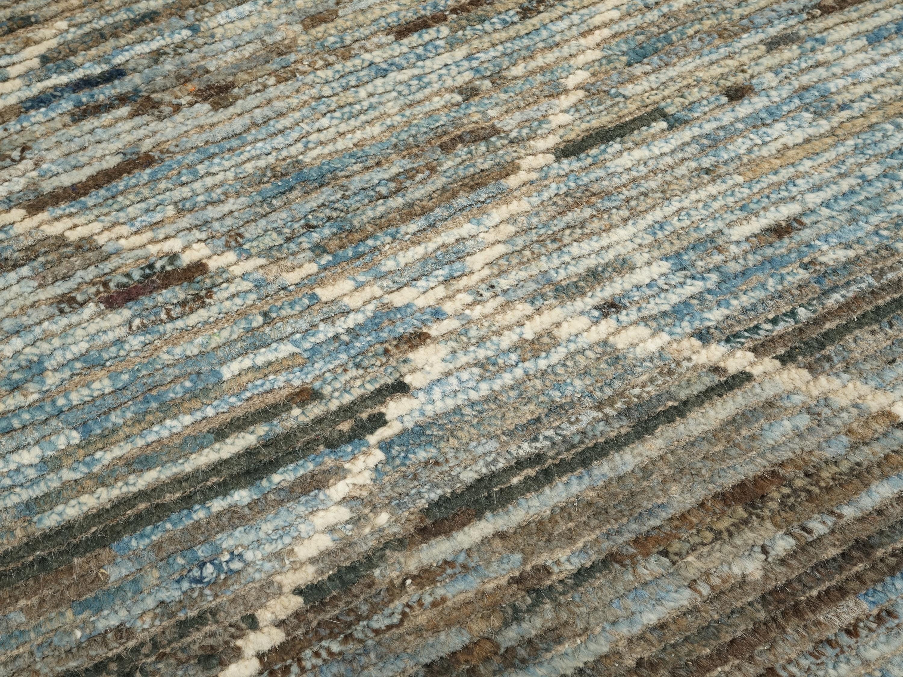 10 Ft Light Blue Moroccan Runner Rug - Afghan Handmade Rug