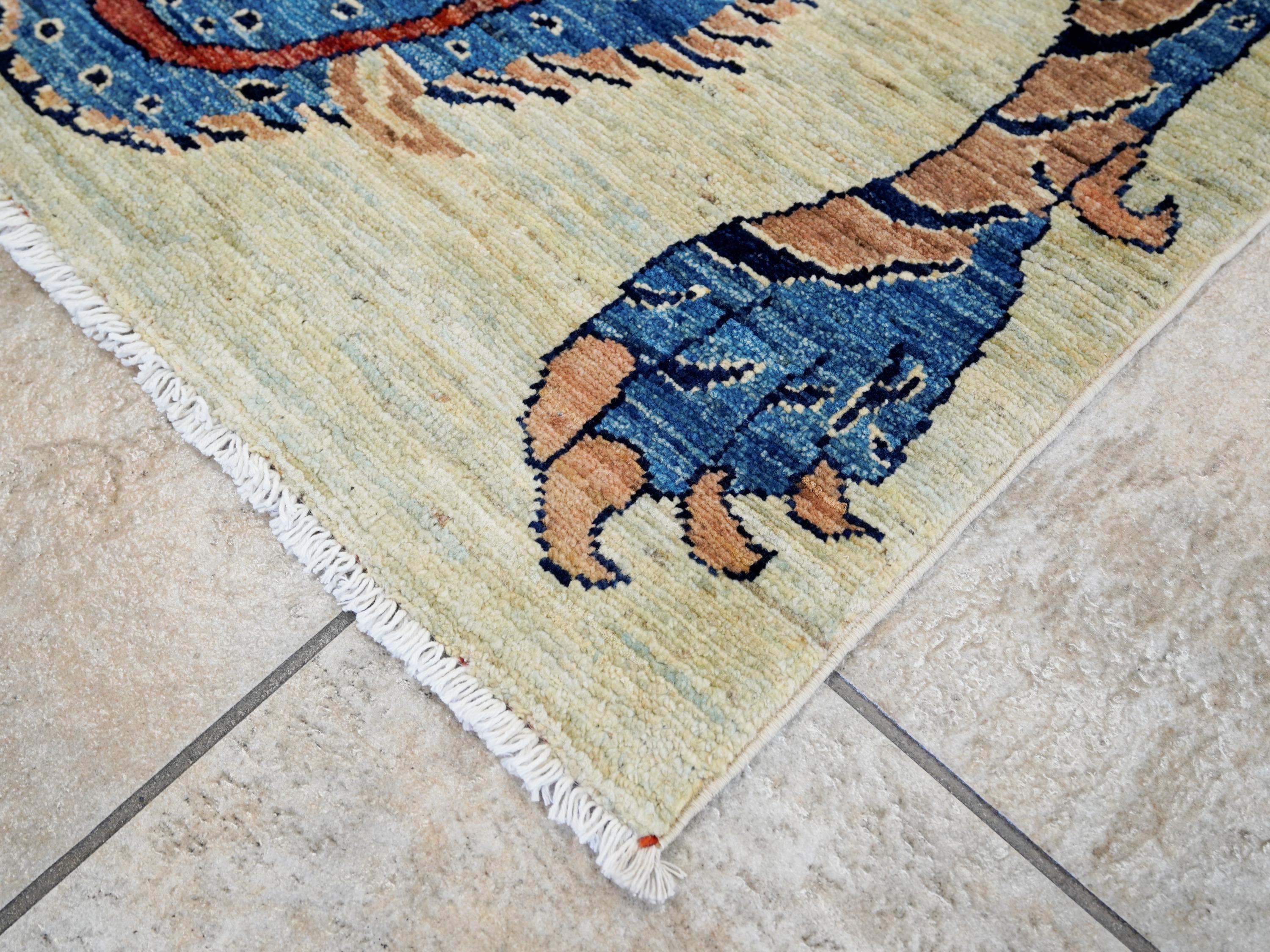 3x5 Ft Tiger Rug - Handmade Afghan Area Rug