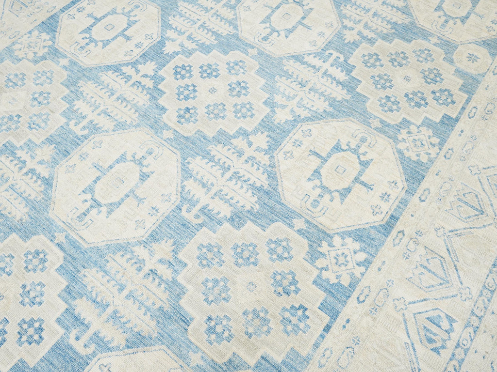 10x14 Ft Muted Blue Ushak Rug - Hand Knotted Wool Area Rug