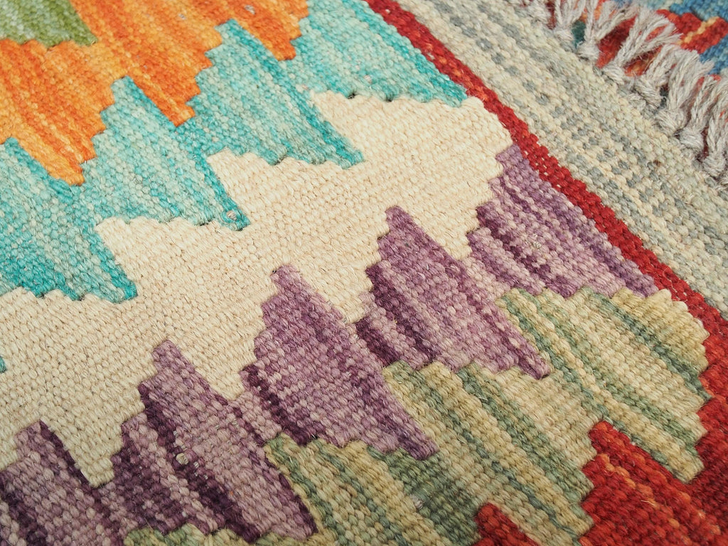 6x8 Ft Colorful Kilim Rug - Afghan Tribal Flat Weave