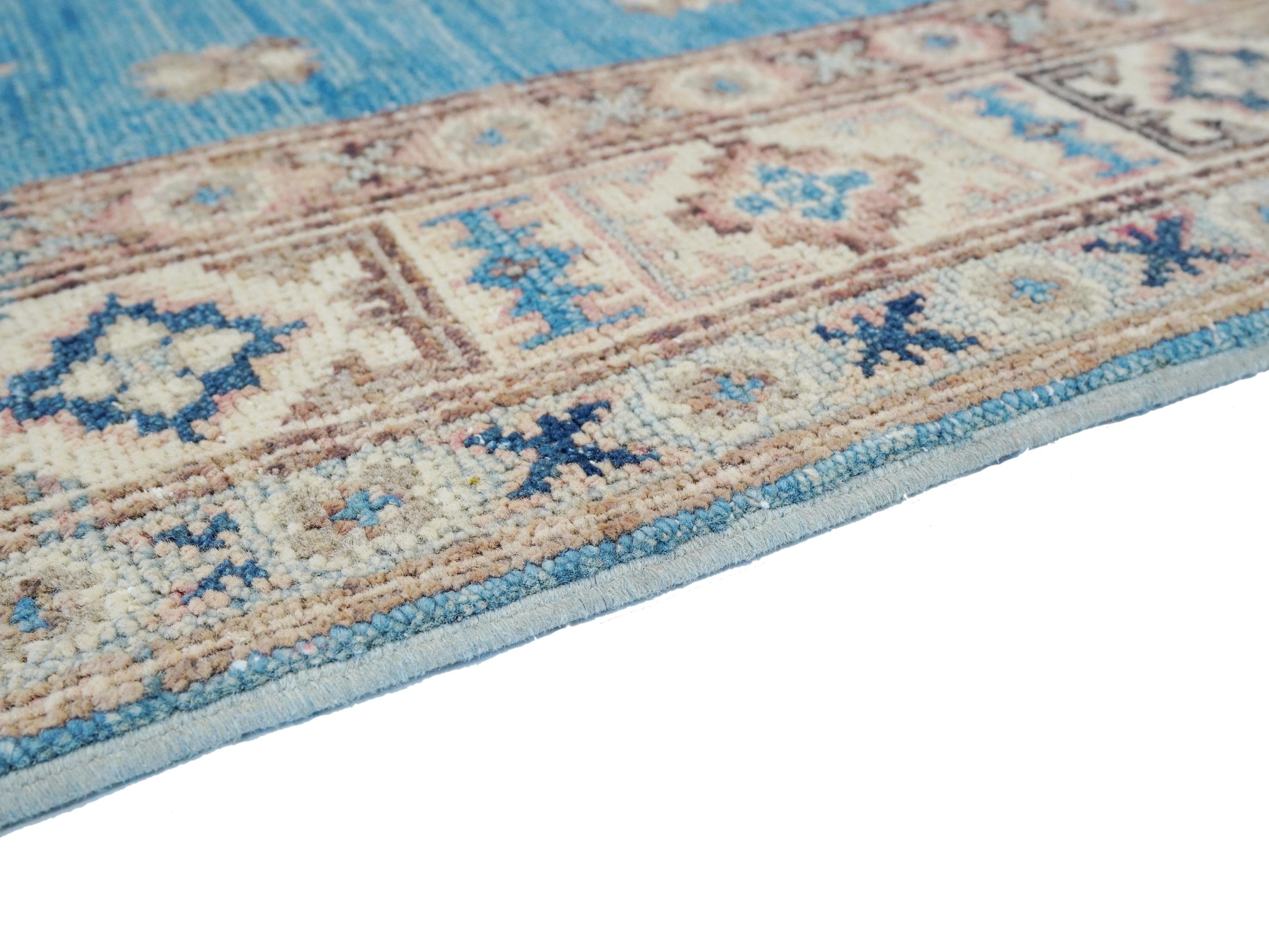 3x5 Ft Blue Serapi Rug - Oriental Wool Antique Rug - Persian Design