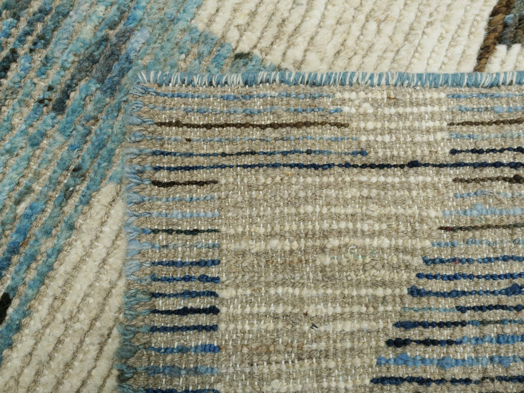 3x5 Ft Blue Moroccan Rug - Hand Knotted Area Rug